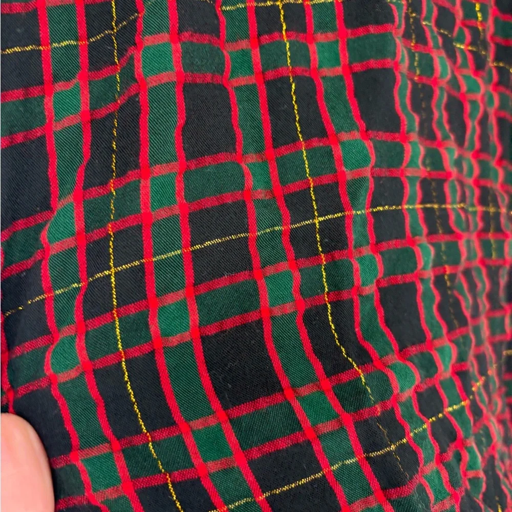 Loft Long Sleeve Holiday Plaid Shirt Dress
